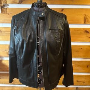 Womens plus size 3x brand new Coke Han leather jacket